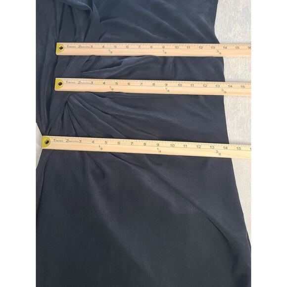 Maje silk women's little black black wrap dress Sz 1 French Whimsigoth Cocktail - Picture 3 of 8